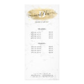 Elegant goudglitter marmer make-up artiest reclamekaart (Achterkant)