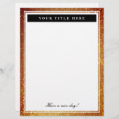 Elegant goudglitter print papier voor kantoorbenod (Voorkant / Achterkant)