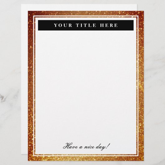 Elegant goudglitter print papier voor kantoorbenod (Voorkant / Achterkant)