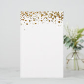 Elegant goudglitter Stationery Briefpapier (Staand voorkant)