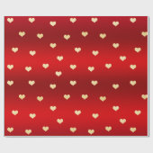Elegant goudglitter Valentijnsdag hartpatroon Cadeaupapier (Vlak)