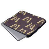 elegant goudglittervlinder laptop sleeve (Voorkant onderkant)