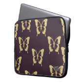 elegant goudglittervlinder laptop sleeve (Voorkant Links)