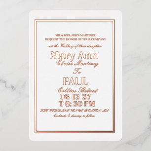 Elegant goudgrenzen minimalistisch folie uitnodiging