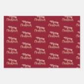 Elegant goudgroen-blauw kerstpatronen inpakpapier vel (Voorkant 3)