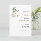 Elegant goudgroen moderne bruid kaart (Staand voorkant)