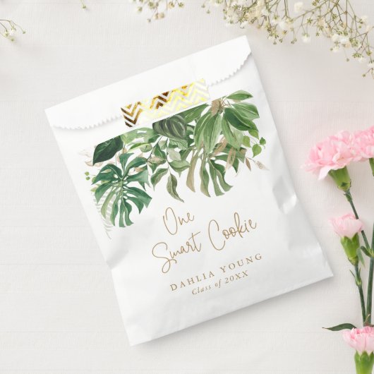 Elegant goudgroen Tropisch modern Afstuderen Bedankzakje (Gezegeld)