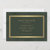 Elegant goudgroene eenvoudige typografie bruiloft save the date (Voorkant)