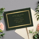 Elegant goudgroene eenvoudige typografie bruiloft save the date
