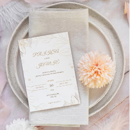 Elegant goudhuwelijk kaart