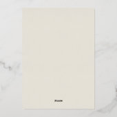 Elegant goudivoor blaast moderne typografie bruilo folie uitnodiging (Achterkant)