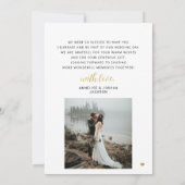 Elegant goudkalligrafie 2 foto's op de kerkbruilof bedankkaart (Achterkant)