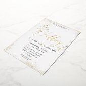 Elegant goudkalligrafie Het huwelijk van Folie Uitnodiging (Gedraaid)