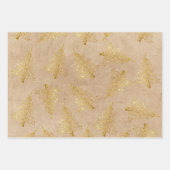 Elegant goudkerstpatroon inpakpapier vel (Voorkant)