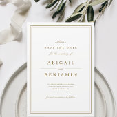 Elegant goudkleurig minimalistisch sparen de datum save the date