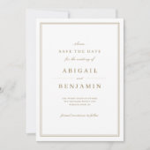 Elegant goudkleurig minimalistisch sparen de datum save the date (Voorkant)