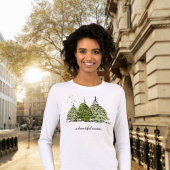 Elegant goudkleurige winterbomen T-shirt