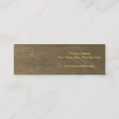 Elegant goudlederbedden oorringen mini visitekaartje (Achterkant)