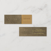 Elegant goudlederbedden oorringen mini visitekaartje (Voorkant / Achterkant)