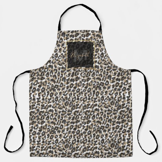 Elegant goudluipspatroon schort (Voorkant)