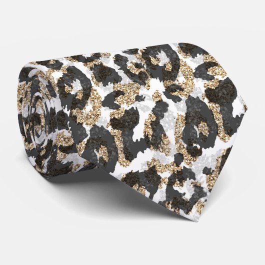 Elegant goudluipspatroon stropdas (Opgerold)