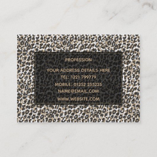 Elegant goudluipspatroon visitekaartje (Achterkant)