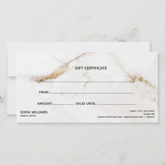 Elegant goudmarmer Cadeaukaart (Achterkant)