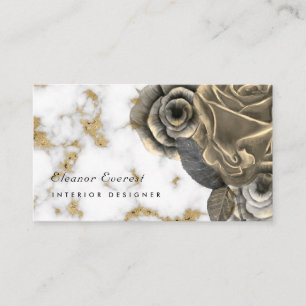 Elegant goudmarmer roos professional visitekaartje
