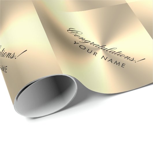 Elegant goudmetallisch glansmiddel gepersonaliseer cadeaupapier (Rol Hoek)