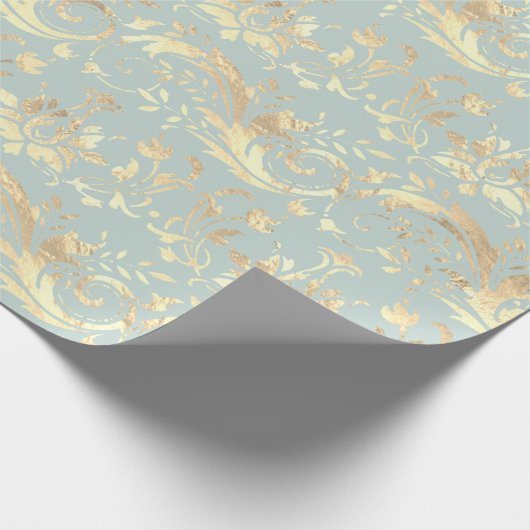 Elegant  goudmijndemaspatroon cadeaupapier (Hoek)