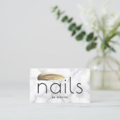 Elegant goudnagel poetsslag witte marmer visitekaartje (Staand voorkant)