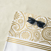 Elegant goudpaisley strandlaken (In situ)