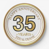 Elegant goudpapier Bord met bewerkbare tekst (Voorkant)