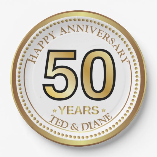 Elegant goudpapier Bord met bewerkbare tekst (Voorkant)