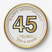 Elegant goudpapier Bord met bewerkbare tekst (Voorkant)