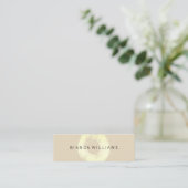 Elegant goudpenseel (beige) mini visitekaartje (Staand voorkant)