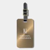 Elegant goudpenseel metallisch monogrammen Initiaa Bagagelabel (Voorkant verticaal)