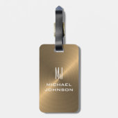 Elegant goudpenseel metallisch monogrammen Initiaa Bagagelabel (Achterkant verticaal)