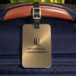 Elegant goudpenseel metallisch monogrammen Initiaa Bagagelabel