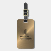 Elegant goudpenseel metallisch monogrammen Initiaa Bagagelabel (Voorkant verticaal)