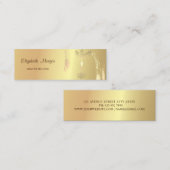 Elegant, goudpenseel, strookboom Vrouwen Silhouett Mini Visitekaartje (Voorkant / Achterkant)