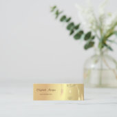 Elegant, goudpenseel, strookboom Vrouwen Silhouett Mini Visitekaartje (Staand voorkant)