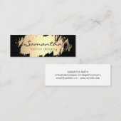 Elegant goudpenseel / zwart mini visitekaartje (Voorkant / Achterkant)