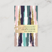 Elegant goudpenselen met kleurrijke penselen visitekaartje (Achterkant)