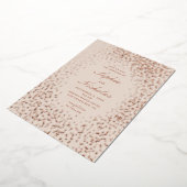 Elegant goudpolka-stippen. Ivory blush bruiloft Folie Uitnodiging (Gedraaid)