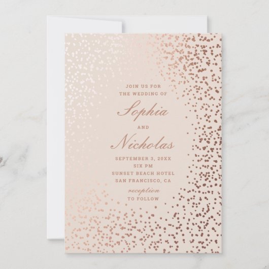 Elegant goudpolka-stippen. Klassieke moderne bruil Kaart (Voorkant)