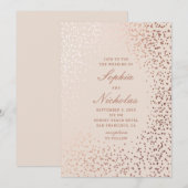 Elegant goudpolka-stippen. Klassieke moderne bruil Kaart (Voorkant / Achterkant)