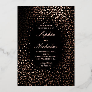 Elegant goudpolka stipt moderne bruiloft folie uitnodiging