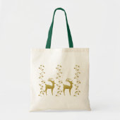 Elegant goudrendiertje kerstcadeautas voor kerstfe tote bag (Voorkant)