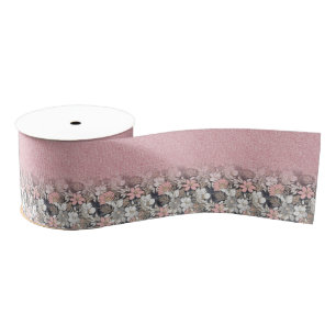 Elegant goudroze gradiënt Glitter Afbeelding Grosgrain Lint